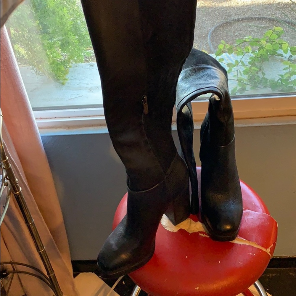 Circus black leather and suede over the knee boots
